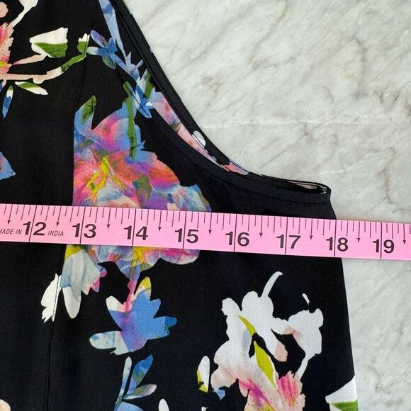 Go Silk Go Draped Over Halter tank blouse washable silk floral blouse size XS - Picture 6 of 7